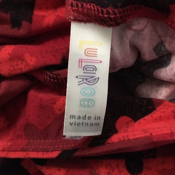 NWT puzzle LulaRoe TC Leggings Womens Puzzle Pieces Red Autism Awareness NEW LLR - Picture 3 of 3